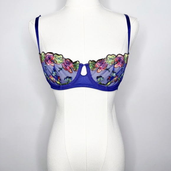Savage x Fenty WESTERN WILDFLOWER UNLINED BALCONETTE BRA Size 30C NWT - Picture 1 of 4